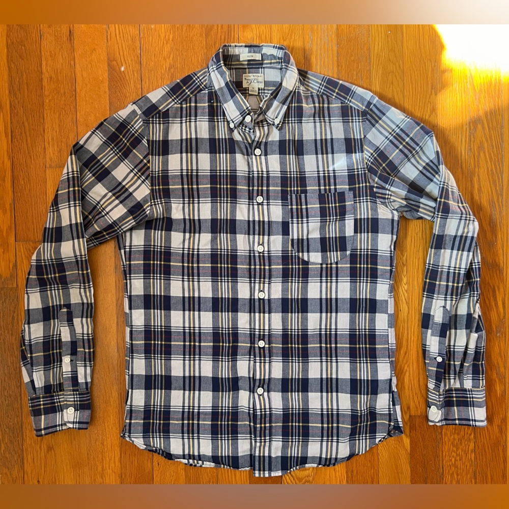 J. Crew Men's Lightweight Cotton Plaid Button-Down Shirt